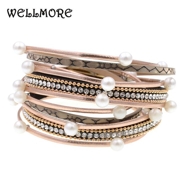 wellmore 2018 new style wrap bracelets simulated pearl 2 layer leather bracelet bohemian bracelets for women jewelry wholesale, Golden;silver
wellmore 2018 new style wrap bracelets simulated pearl 2 layer leather bracelet bohemian bracelets for women jewelry wholesale, Golden;silver