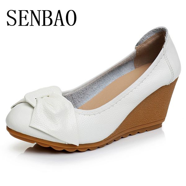 senbao 2020 fashion bowknot women wedge shoes genuine leather round toe high heels pumps woman comfort mom single shoes, Black
senbao 2020 fashion bowknot women wedge shoes genuine leather round toe high heels pumps woman comfort mom single shoes, Black