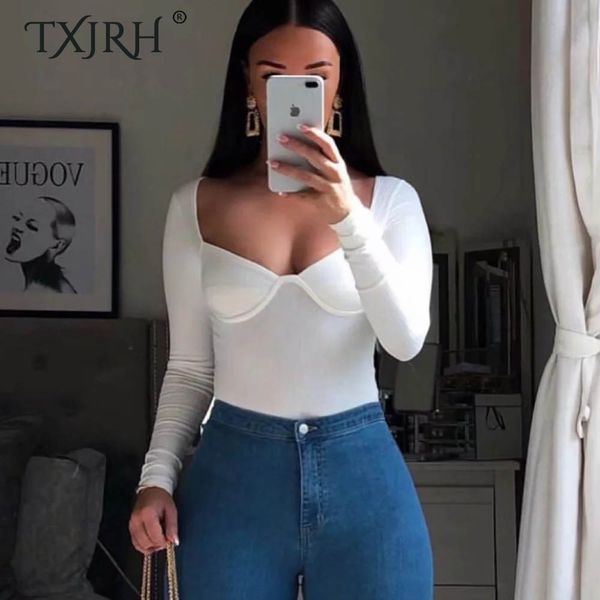txjrh 2019 knitted long sleeve elastic romper body siamese bodysuit slim skinny tight undershirt tee playsuits 5 colors, Black;white
txjrh 2019 knitted long sleeve elastic romper body siamese bodysuit slim skinny tight undershirt tee playsuits 5 colors, Black;white