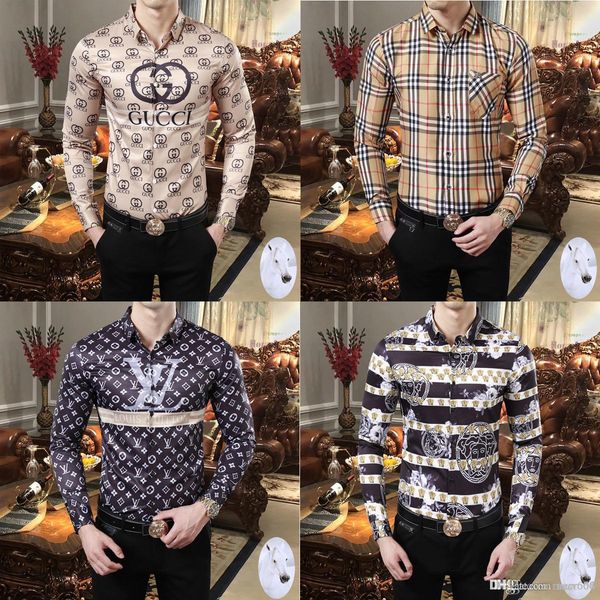 men's casual shirt logistics new men's luxury long-sleeved shirt european and american brand fashion trend shirt clothing, White;black
men's casual shirt logistics new men's luxury long-sleeved shirt european and american brand fashion trend shirt clothing, White;black