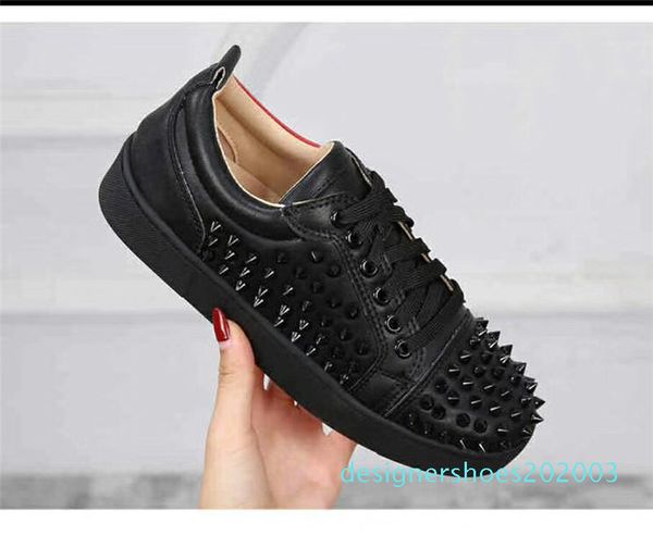 2019 new men and women designer sneakers famous brand red bottom designer mens luxury genuine leather,white spiked toe flats d3, Black
2019 new men and women designer sneakers famous brand red bottom designer mens luxury genuine leather,white spiked toe flats d3, Black