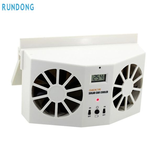 

rundong practical solar powered car window air vent ventilator mini air conditioner cool fan new white gift #t