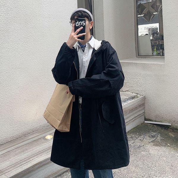 2020 new loose spring korean tooling harajuku campus students solid color long knee-length casual trench coat, Tan;black
2020 new loose spring korean tooling harajuku campus students solid color long knee-length casual trench coat, Tan;black