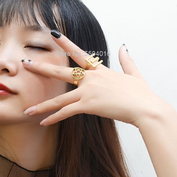 new daily for women rings 316l titanium stainless steel jewelry hollow five-pointed star female birthday party anniversary gift, Golden;silver
new daily for women rings 316l titanium stainless steel jewelry hollow five-pointed star female birthday party anniversary gift, Golden;silver