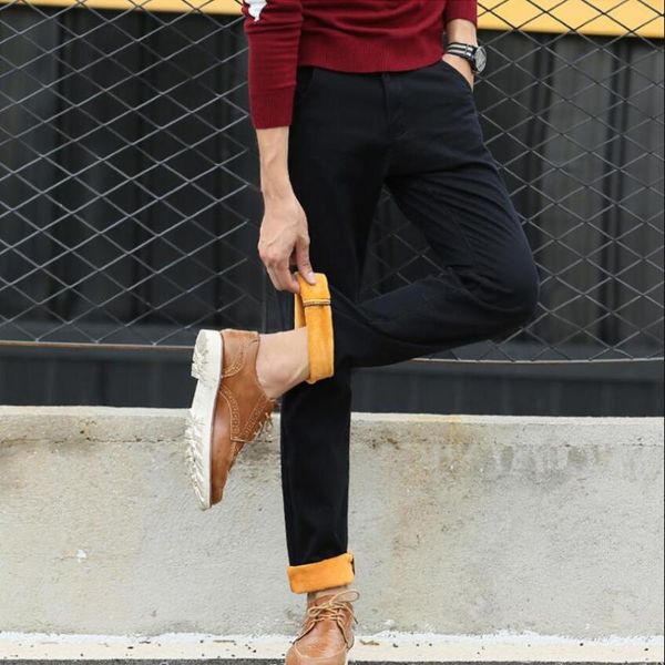men winter thicker warm casual pants solid straight trousers new fashion men cotton slim winter pants size 38, Black
men winter thicker warm casual pants solid straight trousers new fashion men cotton slim winter pants size 38, Black