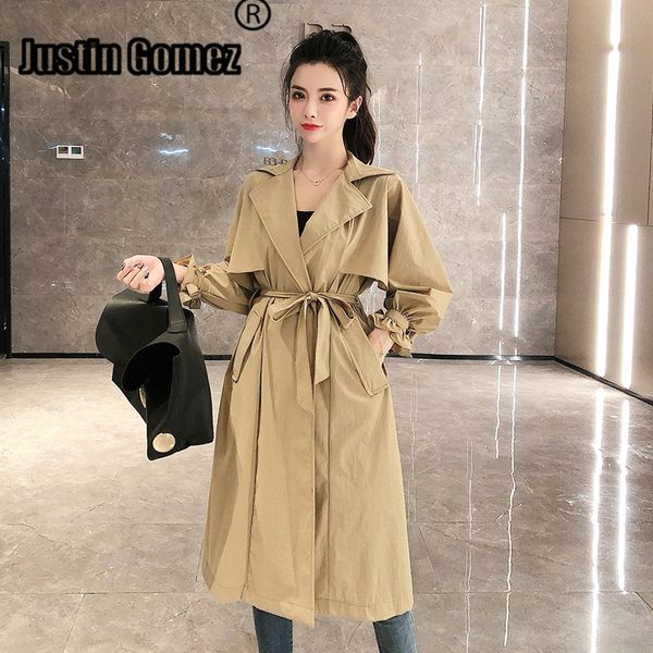 japanese and korean long loose thin windbreaker fashion new spring trench coat commute casual overcoat with belt, Tan;black
japanese and korean long loose thin windbreaker fashion new spring trench coat commute casual overcoat with belt, Tan;black