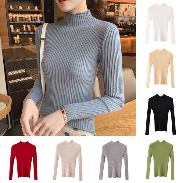 women sweater 2019 new arrival fall winter turtleneck basic full sleeve shirt stretch retro render unlined upper garment, White;black
women sweater 2019 new arrival fall winter turtleneck basic full sleeve shirt stretch retro render unlined upper garment, White;black
