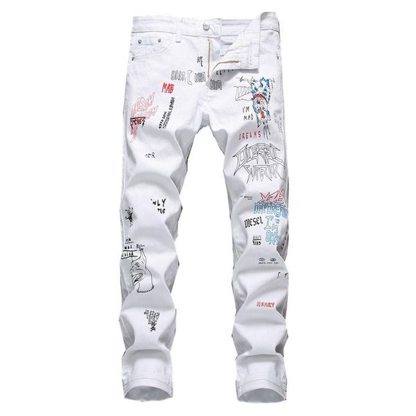 new fashion men jeans personality printing slim fit classic denim jeans designer trousers casual straight elasticity pants c1, Blue
new fashion men jeans personality printing slim fit classic denim jeans designer trousers casual straight elasticity pants c1, Blue