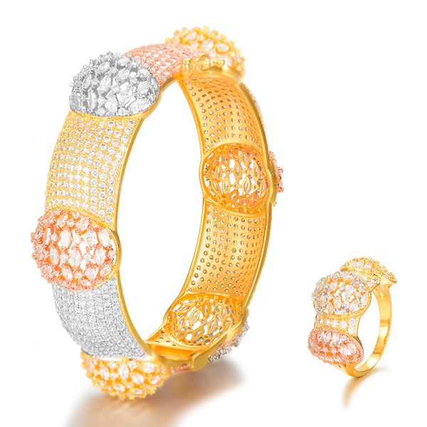 larrauri luxury bangle ring set tricolor zircon copper dubai bridal jewelry set wedding banquet women hand accessories sets gift, Silver
larrauri luxury bangle ring set tricolor zircon copper dubai bridal jewelry set wedding banquet women hand accessories sets gift, Silver