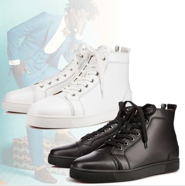 factory sale -- black,white leather men's flat high red bottom sneakers men famous brand leisure louisflats party wedding eu35-46 ct1
factory sale -- black,white leather men's flat high red bottom sneakers men famous brand leisure louisflats party wedding eu35-46 ct1