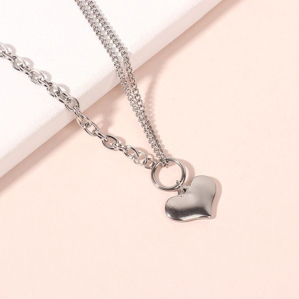 new products accessories douyin celebrity style double layer metal chain necklace europe and america versatile heart pendant cho, Silver
new products accessories douyin celebrity style double layer metal chain necklace europe and america versatile heart pendant cho, Silver