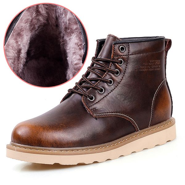 2019 leisure work shoes handsome shoes men high work boots split leather motorcycle boots with plush street footwear, Black
2019 leisure work shoes handsome shoes men high work boots split leather motorcycle boots with plush street footwear, Black