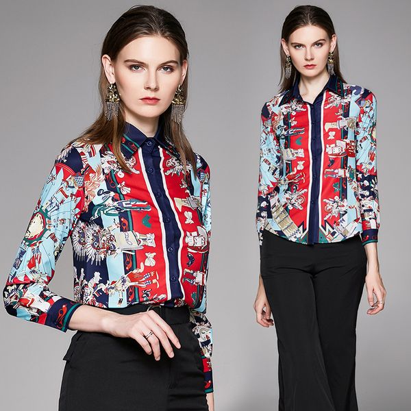 spring summer fall runway vintage floral print collar button front long sleeve womens ladies party casual shirt blouse, White
spring summer fall runway vintage floral print collar button front long sleeve womens ladies party casual shirt blouse, White