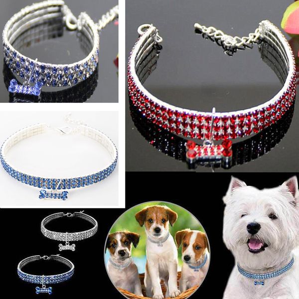 

bling rhinestone pet dog cat ошейник кристалл щенок ожерелье ошейники поводок для маленьких средних собак ювелирные изделия с бриллиантами h