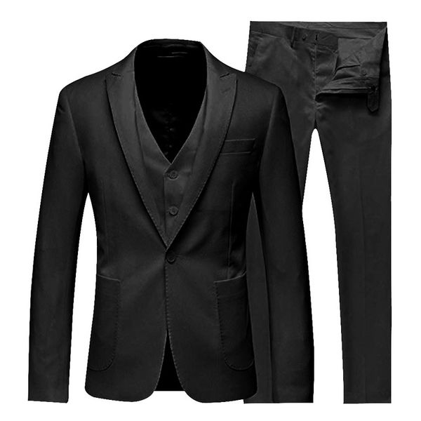 oeak 2019 men thin business blazers sets groomsman suit + vest + pants 3 pieces slim sets solid color wedding party suit, White;black
oeak 2019 men thin business blazers sets groomsman suit + vest + pants 3 pieces slim sets solid color wedding party suit, White;black