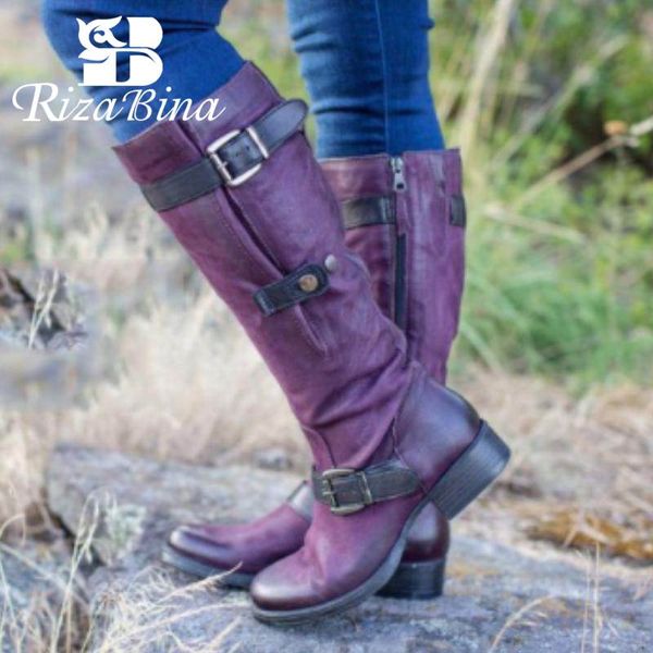 rizabina women knee high boots european style winter keep warm shoes women brand new fashion metal buckle flats boots size 34-43, Black
rizabina women knee high boots european style winter keep warm shoes women brand new fashion metal buckle flats boots size 34-43, Black