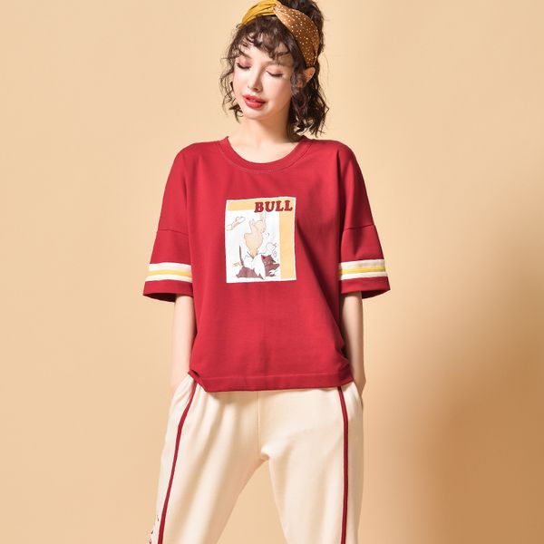 cute cartoon pajamas sets women red print tee and cropped trousers 2pcs/set sleepwear summer 100% cotton casual tracksuit -xxl, Blue;gray
cute cartoon pajamas sets women red print tee and cropped trousers 2pcs/set sleepwear summer 100% cotton casual tracksuit -xxl, Blue;gray
