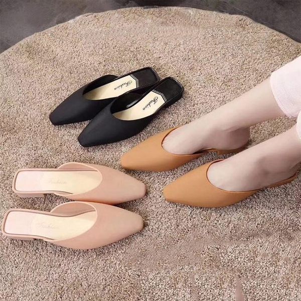 new summer vintage flat heel slippers women shallow elegant shoes antiskid wear resistance slides lady party club prom slipper, Black 
new summer vintage flat heel slippers women shallow elegant shoes antiskid wear resistance slides lady party club prom slipper, Black