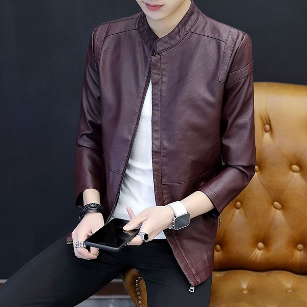 2020 men's spring season new men collar pu leather youth pure color cultivate one's morality washed locomotive leather, Black
2020 men's spring season new men collar pu leather youth pure color cultivate one's morality washed locomotive leather, Black