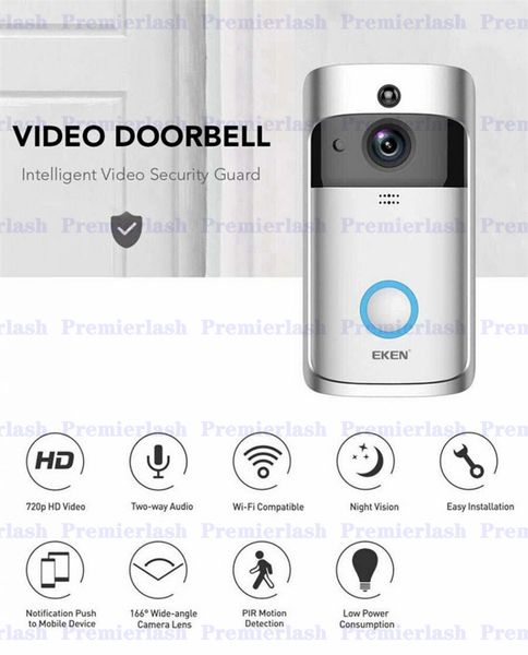 eken smart home video doorbell 720p hd for wifi connection real-time video camera two-way audio lens wide angle night vision pir motion
eken smart home video doorbell 720p hd for wifi connection real-time video camera two-way audio lens wide angle night vision pir motion