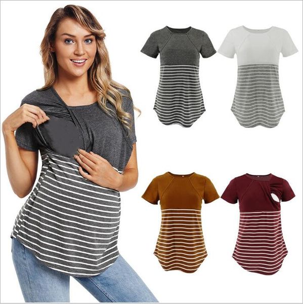 mommy's nursing t shirt fashion summer lactation striped mom pregnancy tees cotton breastfeeding tanks maternity clothing wear b4316, White
mommy's nursing t shirt fashion summer lactation striped mom pregnancy tees cotton breastfeeding tanks maternity clothing wear b4316, White