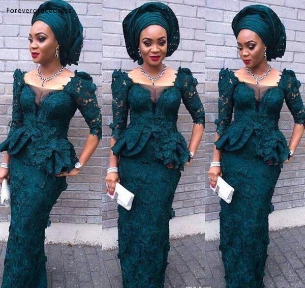 south african lace evening dresses 2019 ink green black girls with peplum holiday wear formal party prom gowns plus size, White;black
south african lace evening dresses 2019 ink green black girls with peplum holiday wear formal party prom gowns plus size, White;black