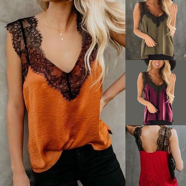 2019 stitching solid color sleeveless v-neck loose female 2019 lace stitching solid color sleeveless v-neck t-shirt lace loose t-s, White
2019 stitching solid color sleeveless v-neck loose female 2019 lace stitching solid color sleeveless v-neck t-shirt lace loose t-s, White