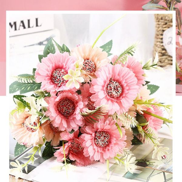 7 heads daisy flowers bouquet single branch sun flower artificial gerbera flower silk fake flowers wedding party home decoration
7 heads daisy flowers bouquet single branch sun flower artificial gerbera flower silk fake flowers wedding party home decoration