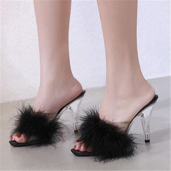 plus size 34-44 45 woman slippers female /10cm feather party high heels shoes women summer fur transparent slippers ladies, Black
plus size 34-44 45 woman slippers female /10cm feather party high heels shoes women summer fur transparent slippers ladies, Black