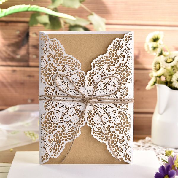 20pcs lace cutout twine bow wedding engagement card business invitation card valentine's day anniversary greeting
20pcs lace cutout twine bow wedding engagement card business invitation card valentine's day anniversary greeting
