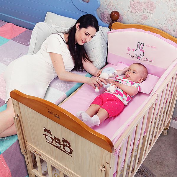 crib solid wood without paint safety children's bed stitching bed multi-functional baby with roller mosquito net
crib solid wood without paint safety children's bed stitching bed multi-functional baby with roller mosquito net