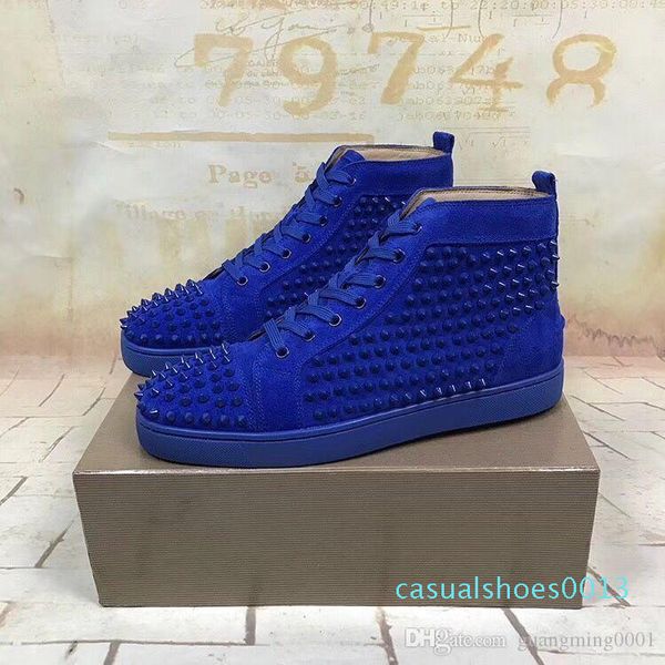 new arrival mens womens black matter leather with black spikes high sneakers,designer men causal sports shoes drop shipping c13
new arrival mens womens black matter leather with black spikes high sneakers,designer men causal sports shoes drop shipping c13