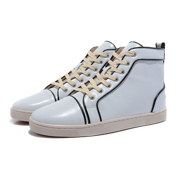 fashion designer bottom is red sneakers spikes leather mens womens high flat bottoms casual shoes party dress lovers rivets sneakers, Black
fashion designer bottom is red sneakers spikes leather mens womens high flat bottoms casual shoes party dress lovers rivets sneakers, Black