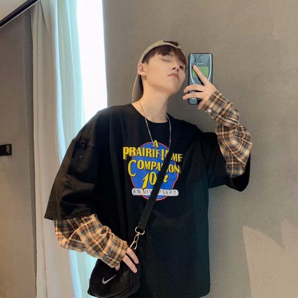 ins fake two piece boys hoodies sweatshirts letter print streetwear men sweatshirt hip hop mens hoodies long sleeve shirt tee, Black
ins fake two piece boys hoodies sweatshirts letter print streetwear men sweatshirt hip hop mens hoodies long sleeve shirt tee, Black