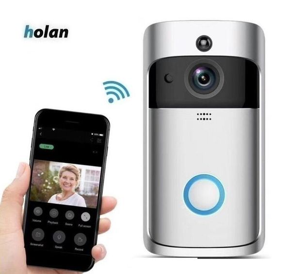 smart wireless doorbell visual record pir alarm remote control night vision video door phone, Black;white
smart wireless doorbell visual record pir alarm remote control night vision video door phone, Black;white