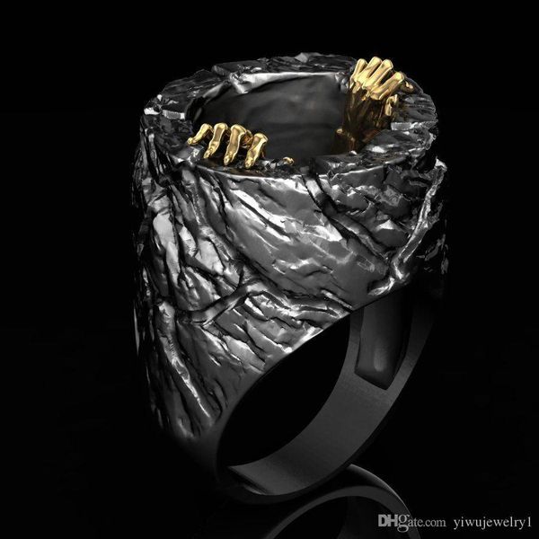 new-gothic men's vintage 316l stainless steel ring golden devil's double claw ring punk biker jewelry gift size 7-14, Silver
new-gothic men's vintage 316l stainless steel ring golden devil's double claw ring punk biker jewelry gift size 7-14, Silver