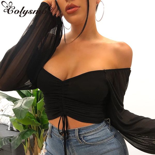 women's blouses & shirts colysmo slim summer off shoulder puff sleeve solid short v neck crop women chic shirt blusas clubwear, White
women's blouses & shirts colysmo slim summer off shoulder puff sleeve solid short v neck crop women chic shirt blusas clubwear, White