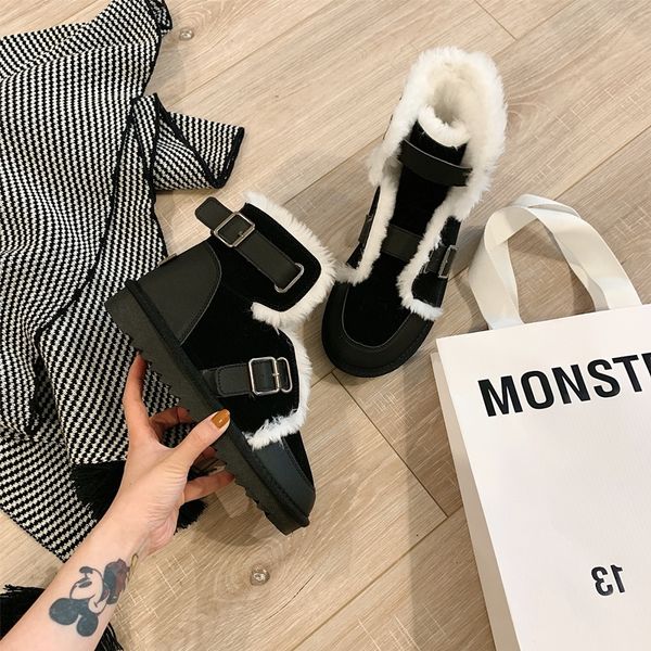 2019 women's ankle boots handmade slip-on mujer boots women med heels solid snow round toe bota feminina, Black
2019 women's ankle boots handmade slip-on mujer boots women med heels solid snow round toe bota feminina, Black