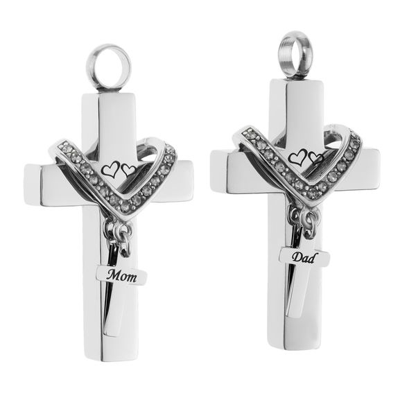 2 pieces crystal cross cremation urn pendant pet human ashes urn charm memorial jewelry, Silver
2 pieces crystal cross cremation urn pendant pet human ashes urn charm memorial jewelry, Silver