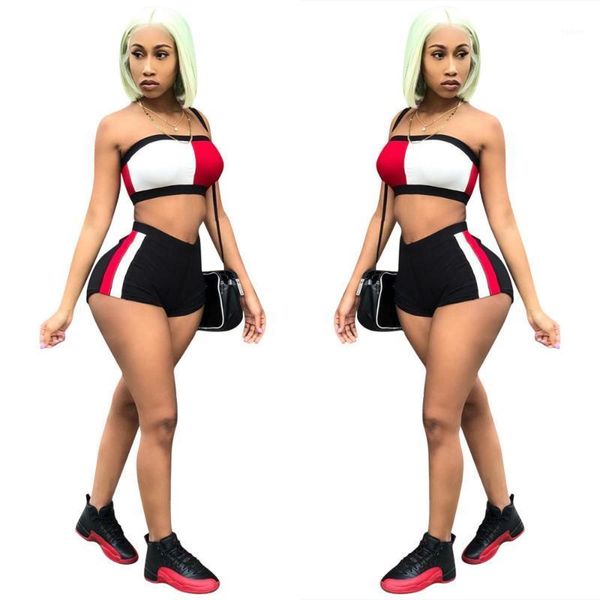 suits strapless shorts 2pcs designer suits summer tracksuits clothing women luxury, Gray 
suits strapless shorts 2pcs designer suits summer tracksuits clothing women luxury, Gray