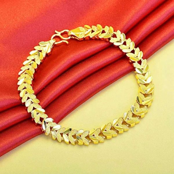 leaf patterned wrist chain 18k yellow gold filled womens bracelet gift fashion gift simple style jewelry, Black
leaf patterned wrist chain 18k yellow gold filled womens bracelet gift fashion gift simple style jewelry, Black