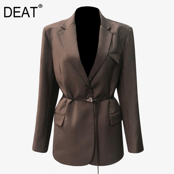 deat 2020 new spring and summer full sleeves notched pocket high waist single blazer and full length office lady set belt wl276, White
deat 2020 new spring and summer full sleeves notched pocket high waist single blazer and full length office lady set belt wl276, White