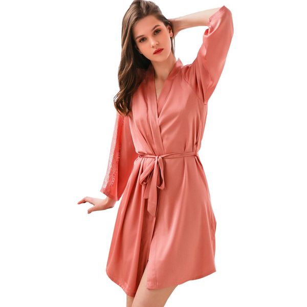 2020 new lace patchwork sleeve cardigan faux silk robes women dressing gowns bathrobes satin robe sleepwear nightie solid color, Black;red
2020 new lace patchwork sleeve cardigan faux silk robes women dressing gowns bathrobes satin robe sleepwear nightie solid color, Black;red