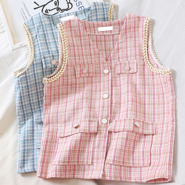 new v-neck sleeveless small fragrance plaid miscellaneous small women vest, Black;white
new v-neck sleeveless small fragrance plaid miscellaneous small women vest, Black;white