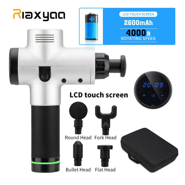 20 gears lcd touch screen high frequency massage gun muscle relax body relaxation electric massager with portable bag
20 gears lcd touch screen high frequency massage gun muscle relax body relaxation electric massager with portable bag