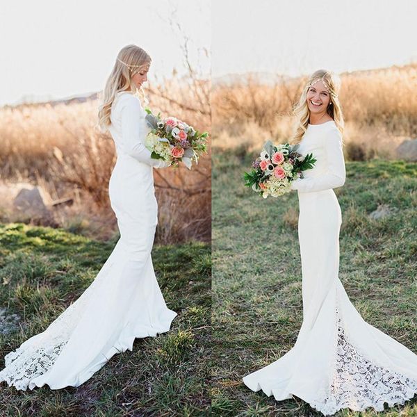 fall long sleeve wedding dresses mermaid sweep train lace 2019 customized simple outdoor garden wedding bridal gown boho wedding dress, White
fall long sleeve wedding dresses mermaid sweep train lace 2019 customized simple outdoor garden wedding bridal gown boho wedding dress, White