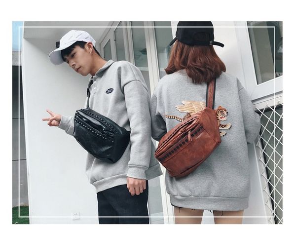 trendy rivet fashion men's small chest bag personality trendy men's street sports small waist bag new leather shoulder bag
trendy rivet fashion men's small chest bag personality trendy men's street sports small waist bag new leather shoulder bag