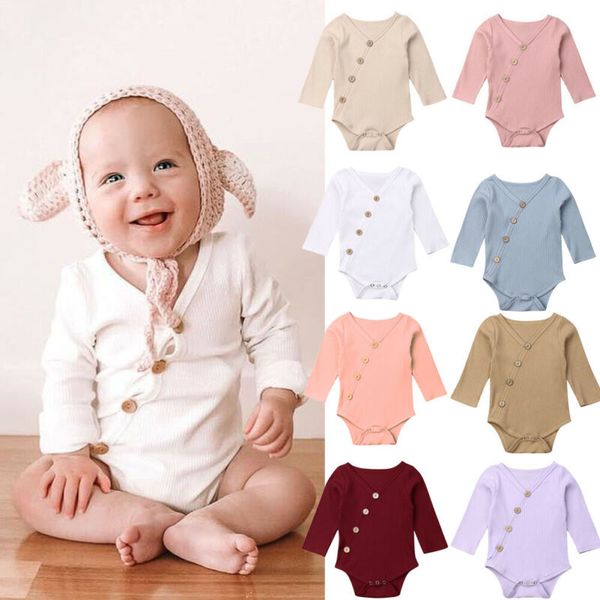 2019 baby autumn clothing newborn infant baby boy girl ribbed knit jumpsuit long sleeve solid color v neck bodysuit outfit 0-24m, Blue
2019 baby autumn clothing newborn infant baby boy girl ribbed knit jumpsuit long sleeve solid color v neck bodysuit outfit 0-24m, Blue