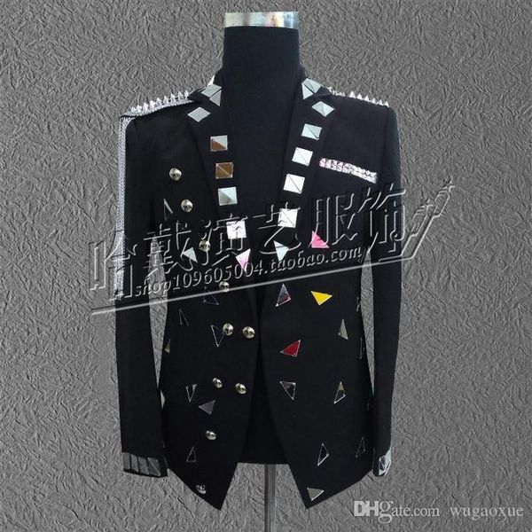 blazer slim masculinomen's lens sequined suit costume bar night singer dj host men's clothing nightclub stage equipment, White;black
blazer slim masculinomen's lens sequined suit costume bar night singer dj host men's clothing nightclub stage equipment, White;black