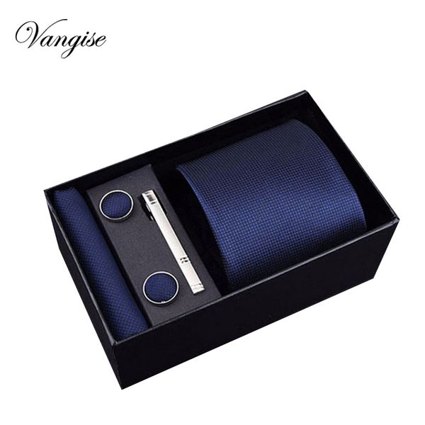 

vangise mens tie black blue paisley polyester classic tie hanky cufflinks&clips set for men formal wedding party groom sell, Blue;purple